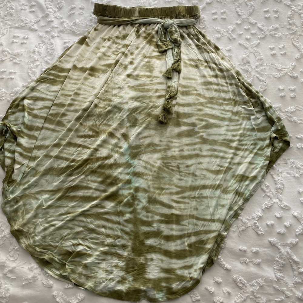 Anthropologie Green Tie Dye Skirt